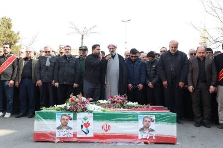 تشییع پیکر مطهر ۳ شهید امنیت در سمنان